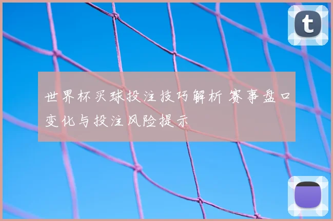 世界杯买球投注技巧解析 赛事盘口变化与投注风险提示